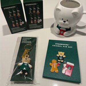 Bundle New Starbucks Barista Bear 12 Oz Limited Edition Mug